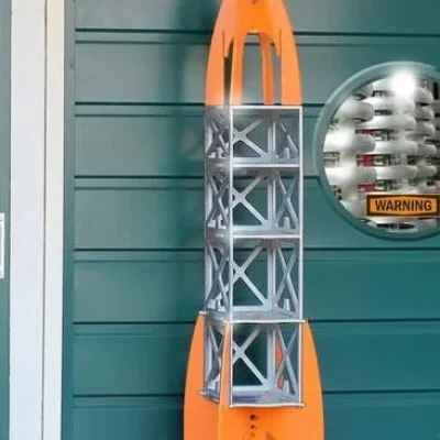 Rocket Ship Tower CNC DXF SVG Free Download CNC laser cut design