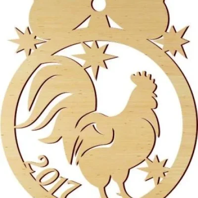 Rooster Christmas Ornament CNC DXF SVG Free Download CNC laser cut design