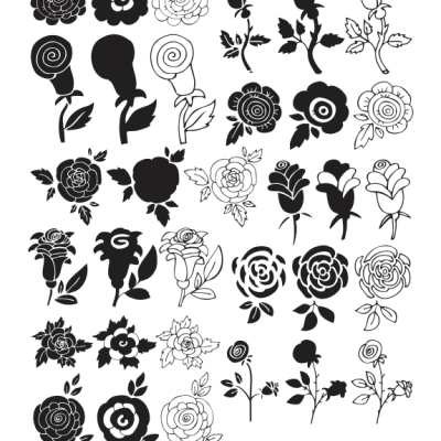 Rose Flower Collection CNC DXF SVG Free Download CNC laser cut design