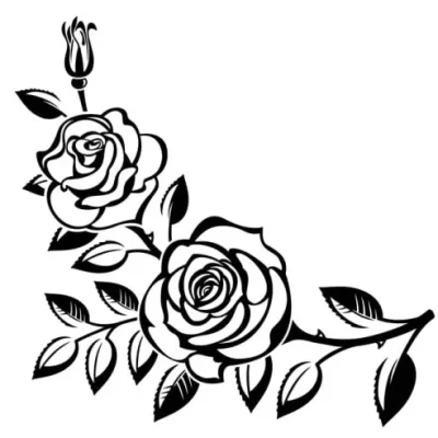 Rose Flowers Branch CNC DXF SVG Free Download CNC laser cut design