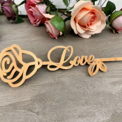 Rose Love Script CNC DXF SVG Free Download CNC laser cut design