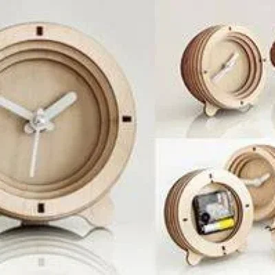 Round Desktop Clock CNC DXF SVG Free Download CNC laser cut design