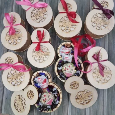Round Gift Box With Heart Mama Pattern CNC DXF SVG Free Download CNC laser cut design