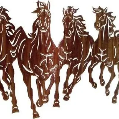 Running Horses Herd Wall Art CNC DXF SVG Free Download CNC laser cut design