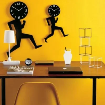 Running Human Clock Wall Art CNC DXF SVG Free Download CNC laser cut design