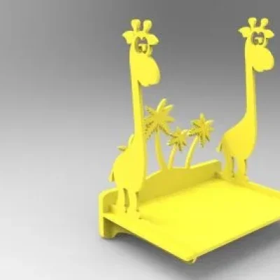 Safari Giraffe Phone Stand CNC DXF SVG Free Download CNC laser cut design