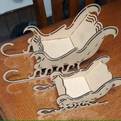 Santa Sleigh Rocking Horse CNC DXF SVG Free Download CNC laser cut design