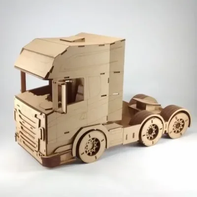 Semi Truck Cab 3D Puzzle CNC DXF SVG Free Download CNC laser cut design