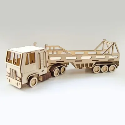 Semi Truck Car Carrier Trailer CNC DXF SVG Free Download CNC laser cut design