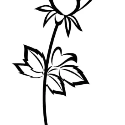 Single Rose Flower Stem CNC DXF SVG Free Download CNC laser cut design