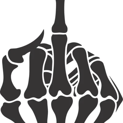 Skeleton Hand Middle Finger CNC DXF SVG Free Download CNC laser cut design