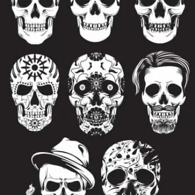 Skull Collection 8 Designs CNC DXF SVG Free Download CNC laser cut design