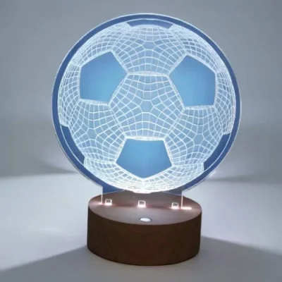 Soccer Ball 3D Illusion LED Lamp CNC DXF SVG Free Download CNC laser cut design