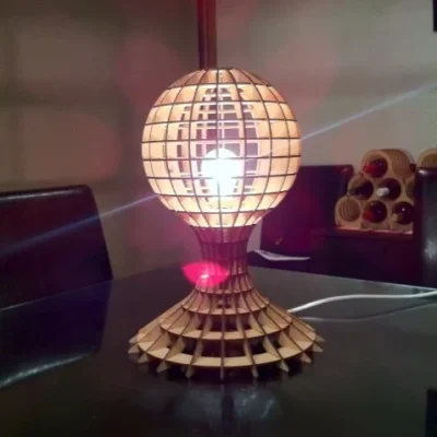Spherical Globe Table Lamp CNC DXF SVG Free Download CNC laser cut design