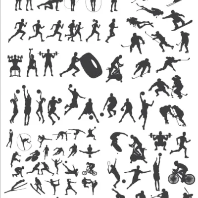 Sports Silhouette Collection CNC DXF SVG Free Download CNC laser cut design