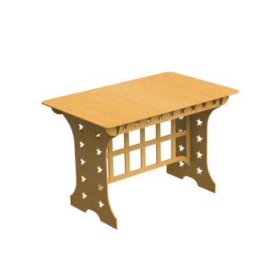 Star Pattern Trestle Table CNC DXF SVG Free Download CNC laser cut design