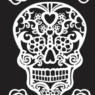 Sugar Skull Day of Dead Rose CNC DXF SVG Free Download CNC laser cut design