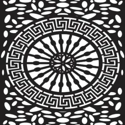Sun Mandala Greek Key Border CNC DXF SVG Free Download CNC laser cut design