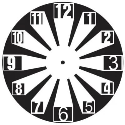 Sunburst Clock Face Numbers CNC DXF SVG Free Download CNC laser cut design