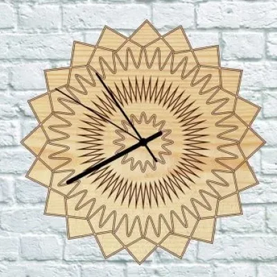 Sunflower Mandala Clock CNC DXF SVG Free Download CNC laser cut design