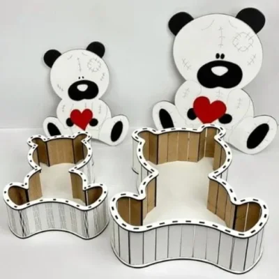 Teddy Bear Gift Box Container CNC DXF SVG Free Download CNC laser cut design