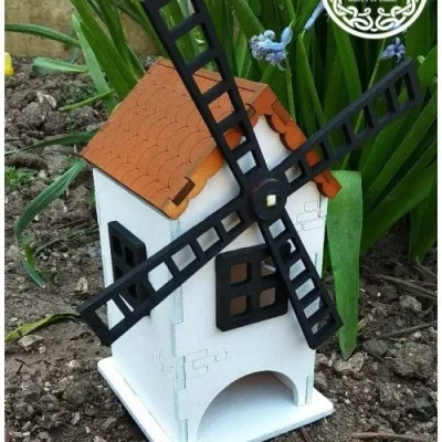 Traditional Windmill House CNC DXF SVG Free Download CNC laser cut design