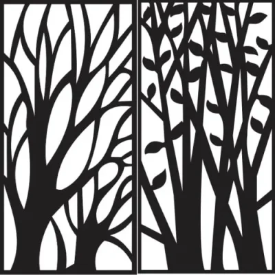 Tree Branch Forest Panel CNC DXF SVG Free Download CNC laser cut design
