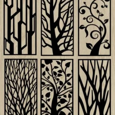Tree Branch Panel Set CNC DXF SVG Free Download CNC laser cut design