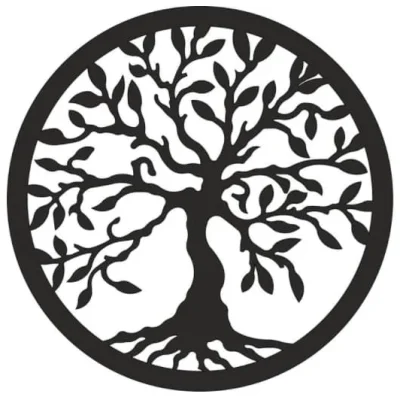 Tree of Life Circle Wall Art CNC DXF SVG Free Download CNC laser cut design