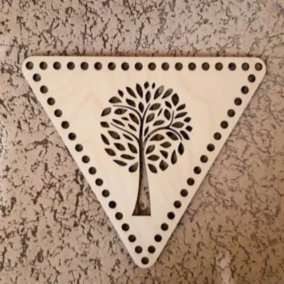 Triangular Tree Life Crochet Base DXF SVG Free Download CNC laser cut design