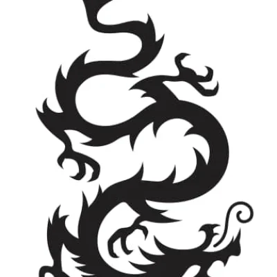 Tribal Dragon Silhouette CNC DXF SVG Free Download CNC laser cut design