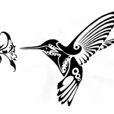 Tribal Hummingbird Flower CNC DXF SVG Free Download CNC laser cut design