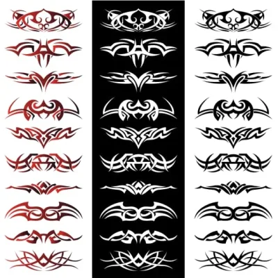 Tribal Wings Ornamental Bands CNC DXF SVG Free Download CNC laser cut design