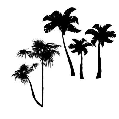 Tropical Palm Trees Silhouette CNC DXF SVG Free Download CNC laser cut design