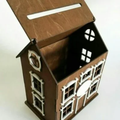 Tudor House Money Bank CNC DXF SVG Free Download CNC laser cut design