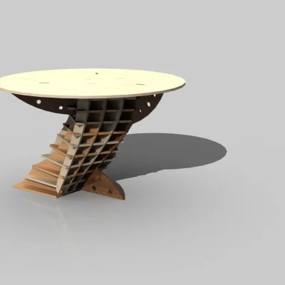 Twisted Cone Table Base CNC DXF SVG Free Download CNC laser cut design