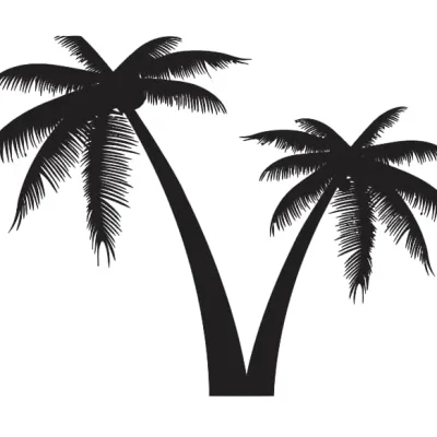 Two Palm Trees Tropical CNC DXF SVG Free Download CNC laser cut design