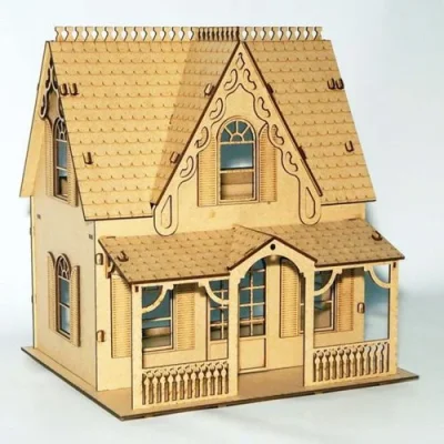 Victorian Dollhouse Model CNC DXF SVG Free Download CNC laser cut design