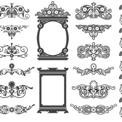 Victorian Ornamental Frames Set CNC DXF SVG Free Download CNC laser cut design