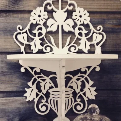 Victorian Ornate Corner Shelf CNC DXF SVG Free Download CNC laser cut design