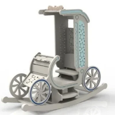 Vintage Carriage Rocking Horse CNC DXF SVG Free Download CNC laser cut design