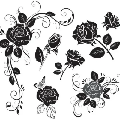 Vintage Rose Floral Ornament CNC DXF SVG Free Download CNC laser cut design