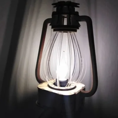 Vintage Storm Lantern Lamp CNC DXF SVG Free Download CNC laser cut design
