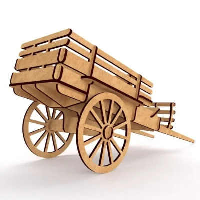 Vintage Wooden Cart Wagon CNC DXF SVG Free Download CNC laser cut design