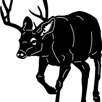 Walking Deer Silhouette CNC DXF SVG Free Download CNC laser cut design