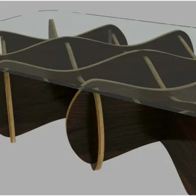 Wave Coffee Table Base CNC DXF SVG Free Download CNC laser cut design