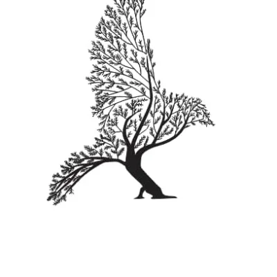 Wind Blown Tree Silhouette CNC DXF SVG Free Download CNC laser cut design