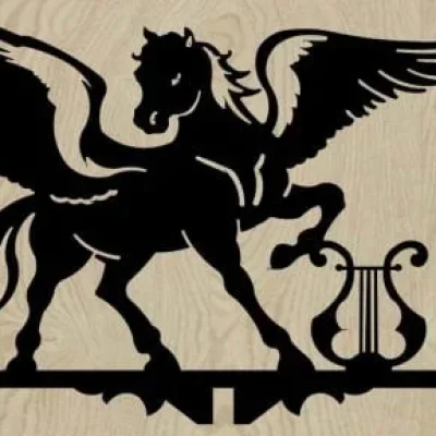 Winged Pegasus Weather Vane CNC DXF SVG Free Download CNC laser cut design