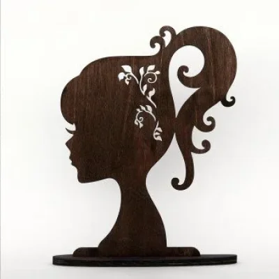 Woman Profile Silhouette Hair CNC DXF SVG Free Download CNC laser cut design