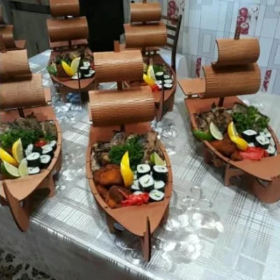 Wooden Boat Sushi Tray CNC DXF SVG Free Download CNC laser cut design